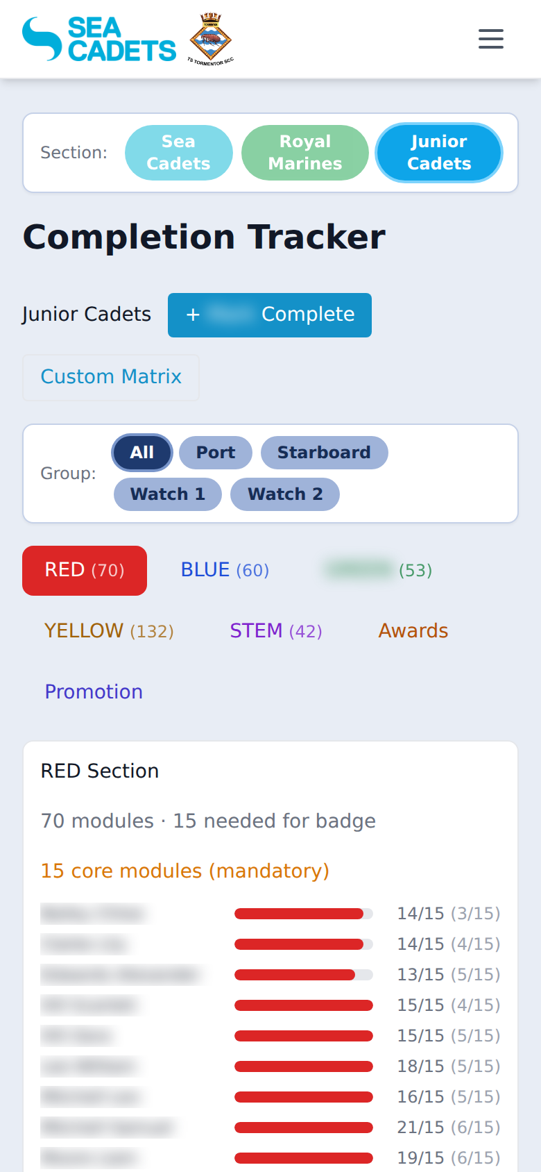 Completions on mobile